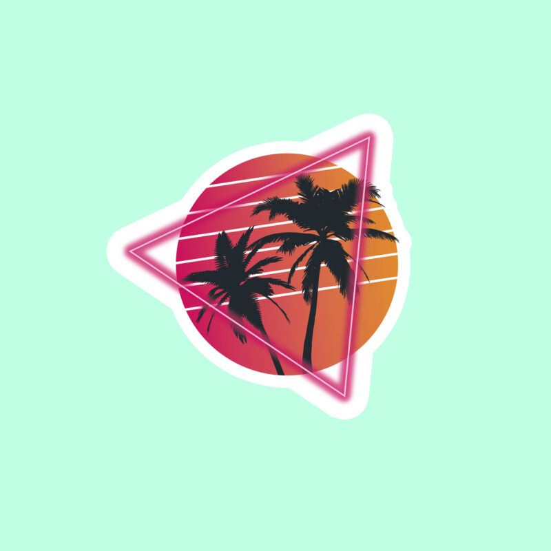 Vaporwave Palm Tree